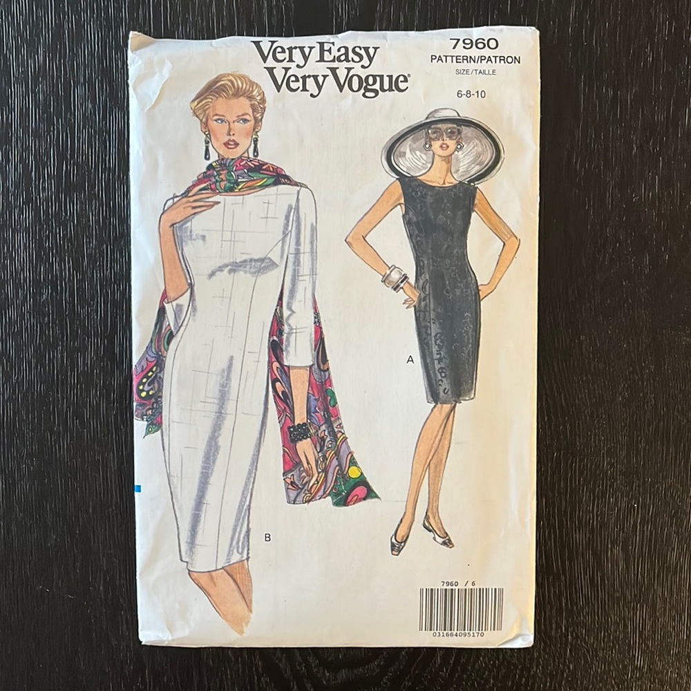 Vintage Petite Dress’ and Scarf Sewing Patter: Very Easy Very Vogue